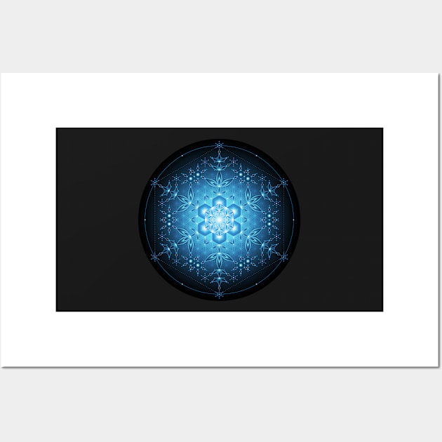 Blue microdot | Sacred geometry mandala Wall Art by natasedyakina